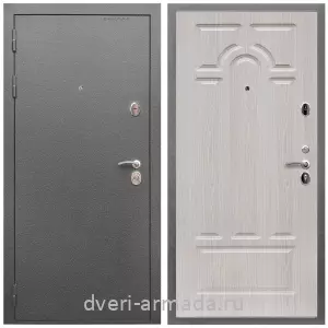 МДФ гладкая, Дверь входная Армада Оптима Антик серебро / МДФ 6 мм ФЛ-58 Дуб белёный