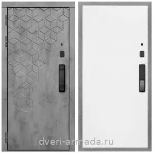 Одностворчатые входные двери, Дверь входная Армада Квадро МДФ 16 мм Kaadas K9 / МДФ 10 мм Гладкая белый матовый