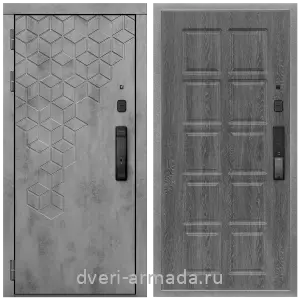 Входные двери Бетон, Дверь входная Армада Квадро МДФ 16 мм Kaadas K9 / МДФ 10 мм ФЛ-38 Дуб Филадельфия графит