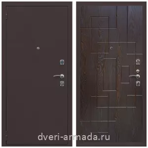Входные двери толщиной 1.2 мм, Дверь входная Армада Комфорт Антик медь / МДФ 16 мм ФЛ-57 Дуб шоколад