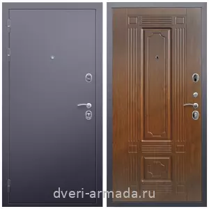 4 контура, Дверь входная Армада Люкс Антик серебро / МДФ 6 мм ФЛ-2 Морёная береза из металла в кирпичный дом с порошковой окраской