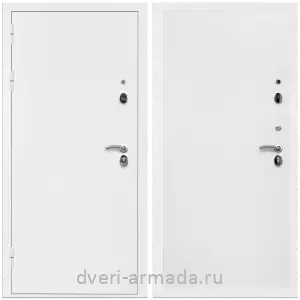 Антивандальные, Антивандальная металлическая  дверь входная Армада Оптима Белая шагрень / МДФ 10 мм Гладкая Белый матовый