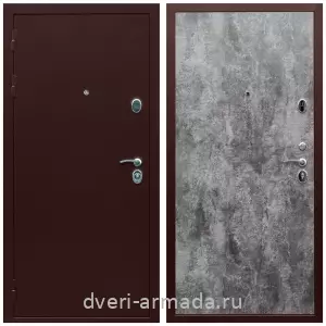 Глухие, Глухая металлическая недорогая дверь входная Армада Люкс Антик медь / МДФ 6 мм ПЭ Цемент темный