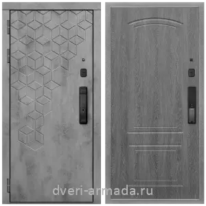 Входные двери Бетон, Дверь входная Армада Квадро МДФ 16 мм Kaadas K9 / МДФ 6 мм ФЛ-138 Дуб Филадельфия графит