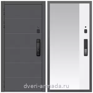Двери МДФ для квартиры, Дверь входная Армада Роуд МДФ 10 мм Kaadas K9 / МДФ 16 мм ФЛЗ Панорама-1 Белый матовый