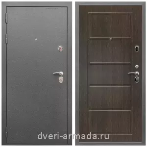 МДФ со стеклянными вставками, Дверь входная Армада Оптима Антик серебро / МДФ 6 мм ФЛ-39 Венге
