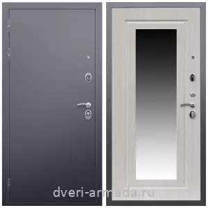 МДФ со стеклянными вставками, Дверь входная Армада Люкс Антик серебро / МДФ 16 мм ФЛЗ-120 Дуб белёный от производителя