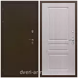 Для дачи, Дверь входная в деревянный дом Армада Термо Молоток коричневый/ ФЛ-243 Дуб белёный с панелями МДФ