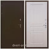 Двери в деревянный дом, Дверь входная уличная в частный дом Армада Термо Молоток коричневый/ ФЛ-243 Лиственница беж морозостойкая с панелями МДФ