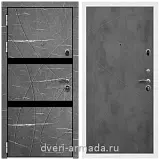 Дверь входная Армада Престиж Белая шагрень Торос графит / ФЛ-291 Бетон темный