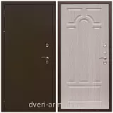 Уличные двери для коттеджа, Дверь входная уличная в частный дом Армада Термо Молоток коричневый/ ФЛ-58 Дуб белёный с терморазрывом морозостойкая