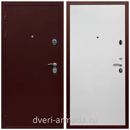 Дверь входная утепленная Армада Люкс Антик медь / МДФ 10 мм Гладкая белый матовый
